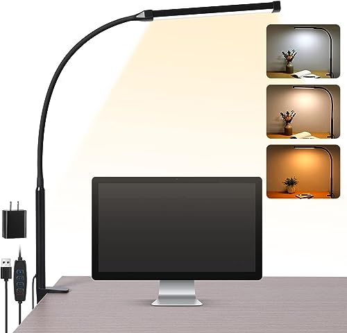 Smart Home Voncerus LED Desk Lamp with Clamp, Eye-Caring Clip on Kit