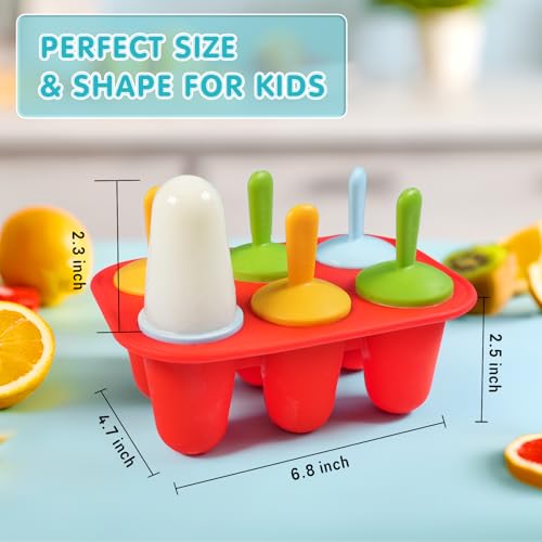 Minimalist Miaowoof Silicone Popsicles Molds for Toddlers, 6-Cavity Non-BPA