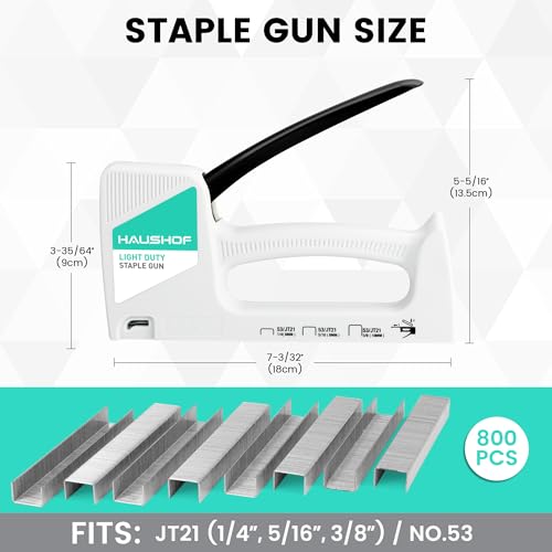 Modern HAUSHOF Light Duty Staple Gun, Upholstery Staple Gun with for Daily Use