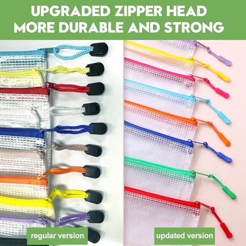 Eco-Friendly 24pcs Mesh Zipper Pouch File Bags Puzzle Storage Essentials