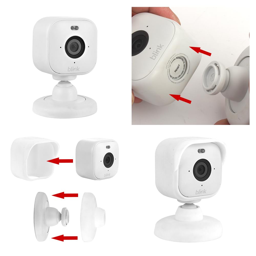 Camera Case for Blink Mini 2 Camera (2024) Black Silicone Cover Waterproof Protective Cover,White