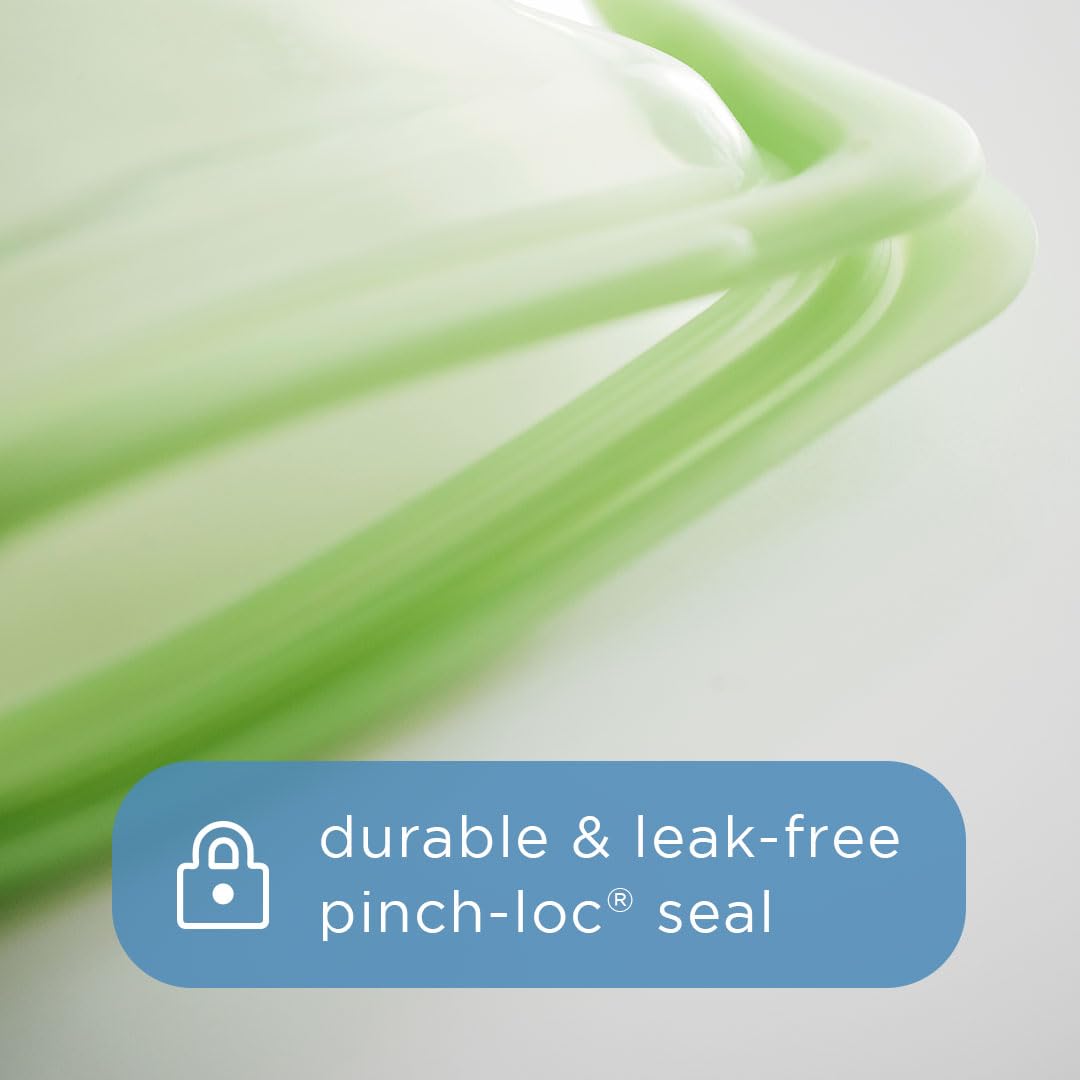 Stasher Silicone Reusable Storage Bag, Pocket Bags 2-Pack, Microwave, Dishwasher, Oven Safe, Sous Vide, Eco Friendly, Leak-free, Food-safe Silicone Snack Bags for Travel, 4 oz, Clear & Deep Ocean | Reusable Food Bags