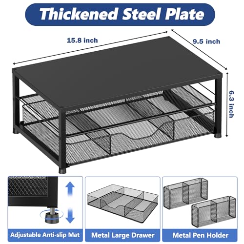 Eco-Friendly OPNICE Desk Organizer and Accessories, 2-Tier Computer Monitor Stand Riser for Daily Use