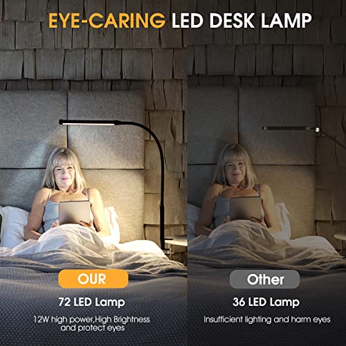 Smart Home Voncerus LED Desk Lamp with Clamp, Eye-Caring Clip on Kit