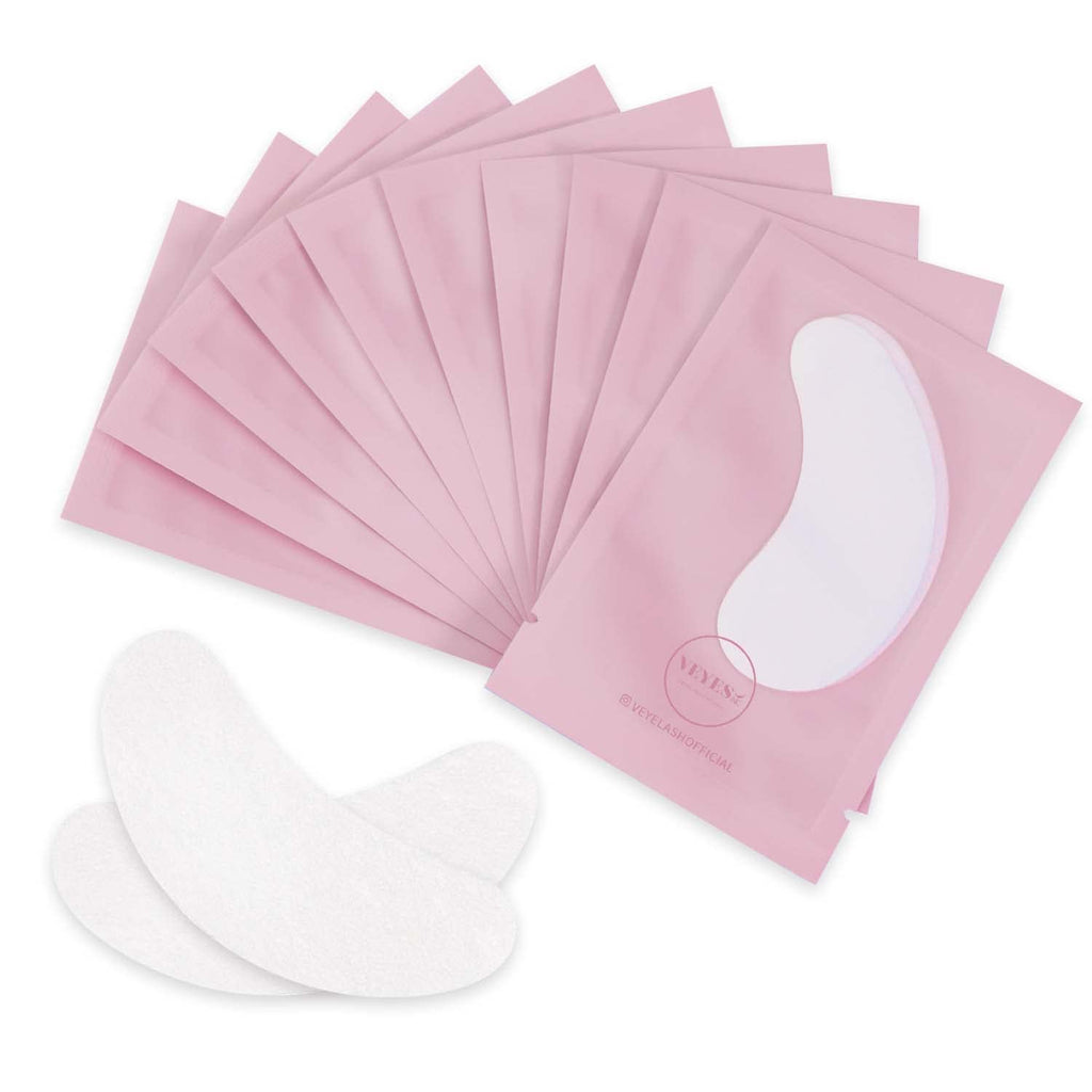 VEYES INC 50 Pairs Pink Hydrogel Eye Patch Eyelash Extension Natural Lint Free Under Eye Gel Pads Lash Extension Supplies & Beauty Tools