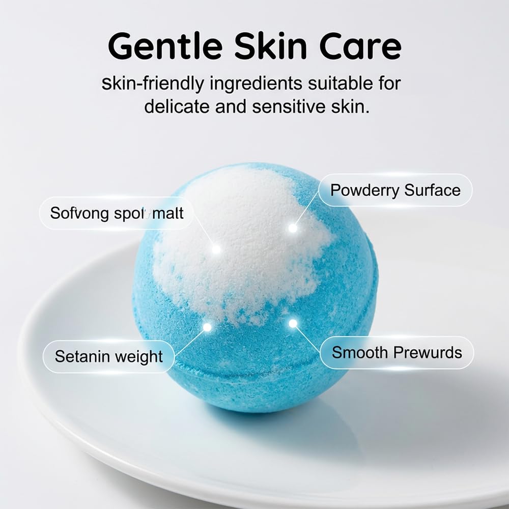 Ocean Toy Bath Salt Ball Sleeve Box Bath Bombs for Adult, Bath Bombs with Surprise Inside, 12-Pack Upgrade Easter Gifts Bubble Easter Basket Stuffers Easter Egg Fillers (Sea Animal 12Pcs)