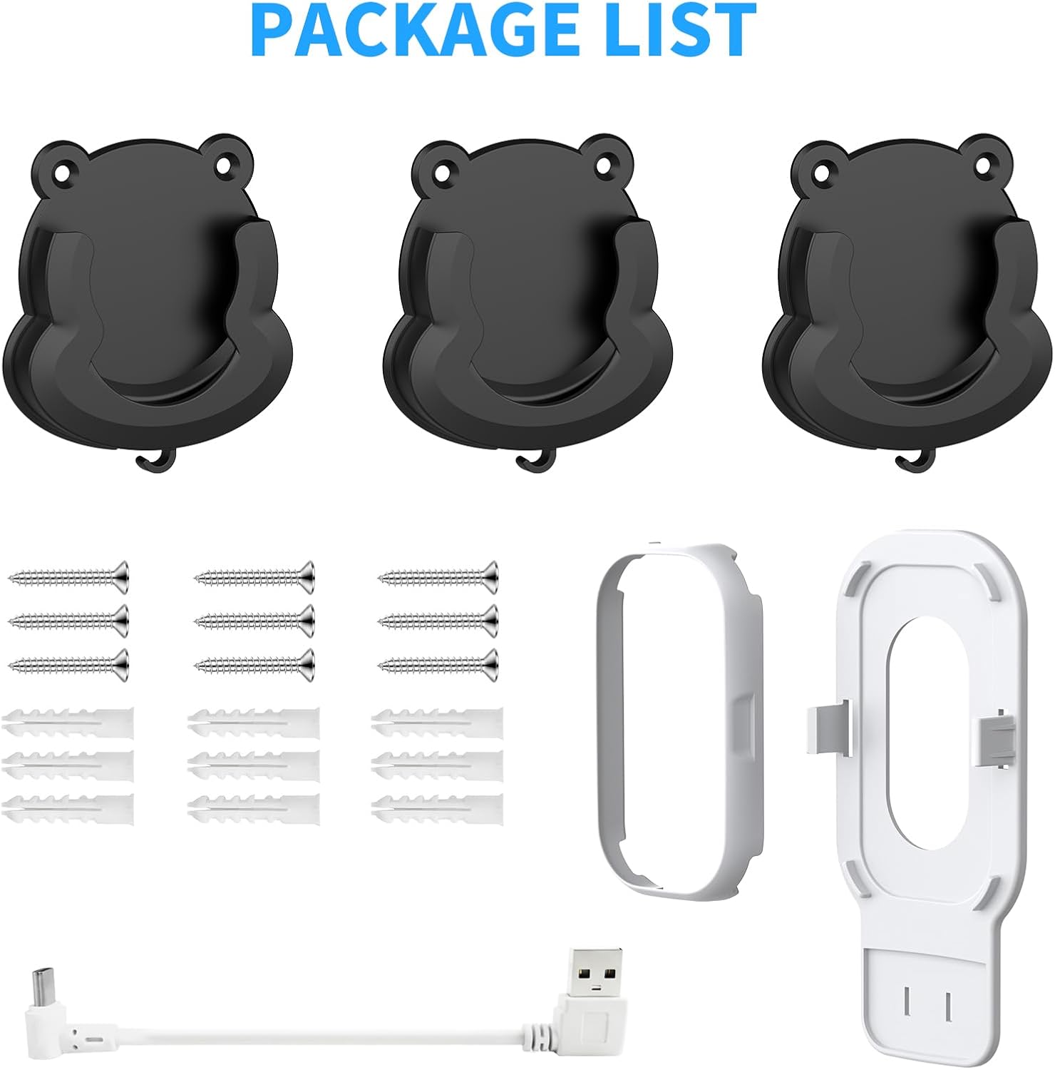 3 Pack No Drill Blink Camera Mount with Sync Module Mount for Blink Outdoor 4/ 2K+/ Outdoor (3rd gen) Cameras/ Mini/ Mini 2/2k+, Outlet Wall Mount No Messy Wires Space-Saving Bracket with Short Cable