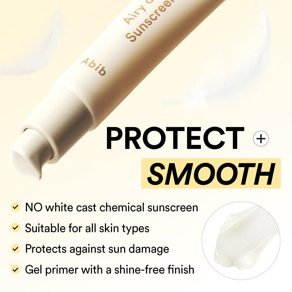 Abib Airy Sunstick Protection Bar SPF50+ Broad Spectrum, Semi-Matte Sunscreen Stick for Oily & Combination Skin, No White Cast, Water-Resistant, Korean Sunscreen, 0.81 oz / 23 g