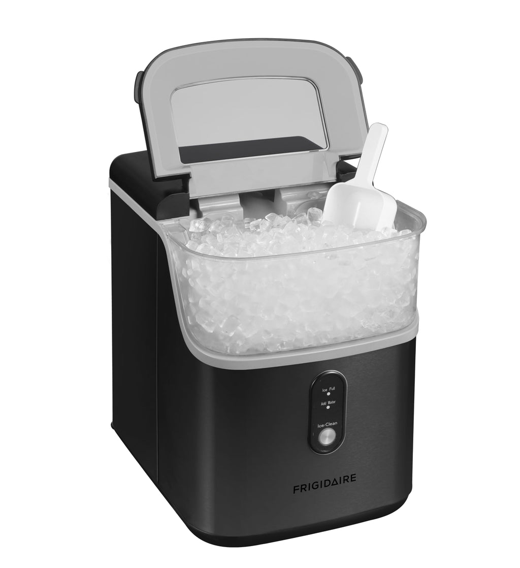 Frigidaire Countertop Crunchy Chewable Nugget Ice Maker, Compact, 33lbs per Day, Metallic Finish
