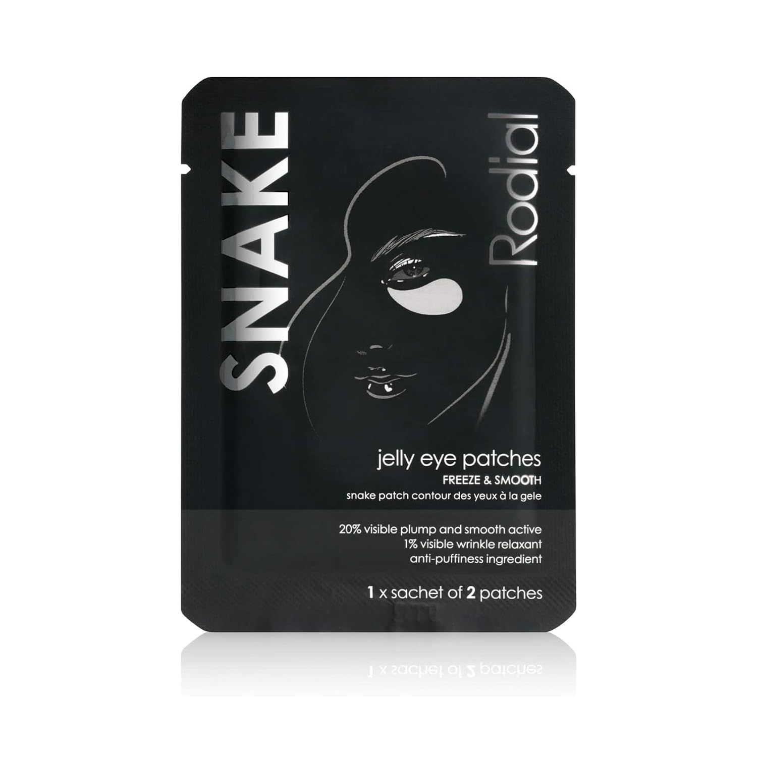 Rodial Snake Jelly Eye Patches (1 Sachet), Rejuvenate and Firm, Anti-Puffiness Formula for Under Eyes, Firming and Smoothing Effect, Botanical Extracts for Improving Skin Elasticity