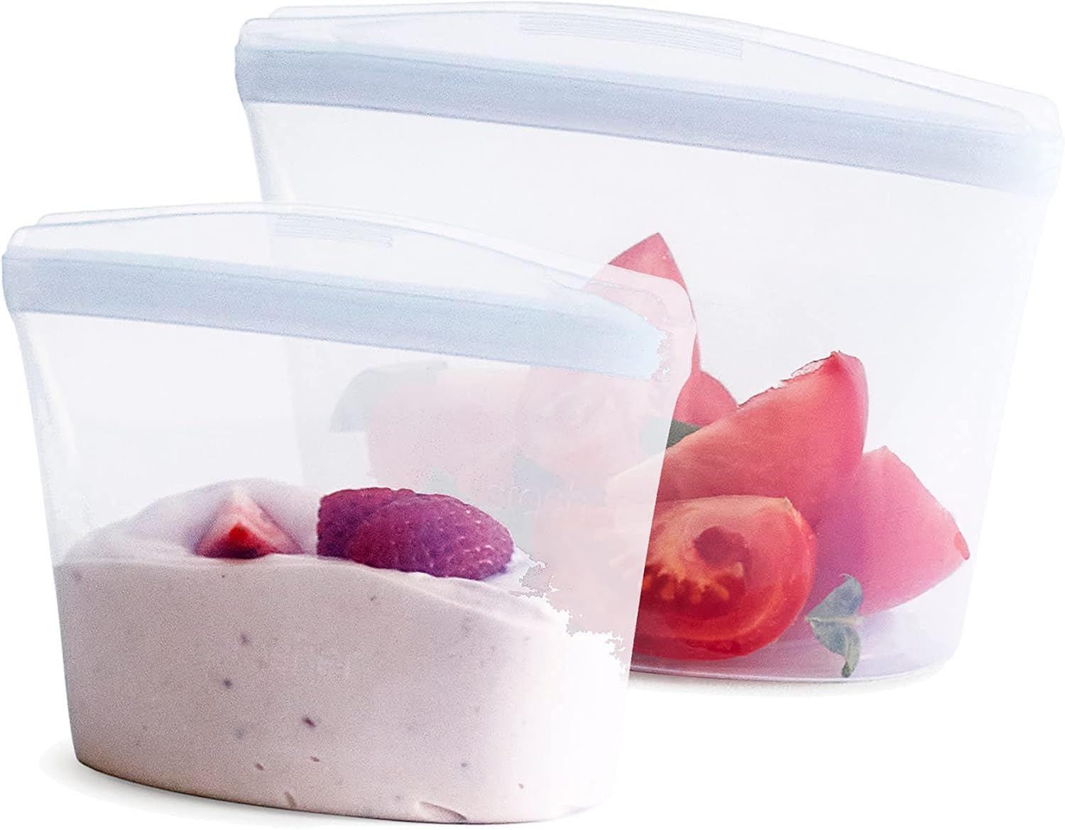 Stasher Silicone Reusable Storage Bags, 4-Pack, Reusable Freezer Bags, Microwave, Dishwasher, Oven Safe, Sous Vide, Premium Lunch Containers, Eco Friendly, Food Storage Bags, Snack Bags, Multicolor