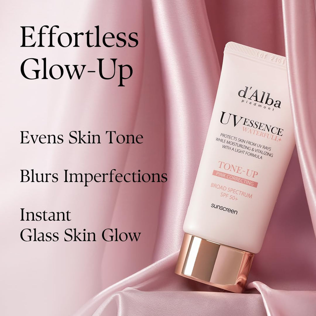 [2 ea] d'alba Piedmont Waterfull Tone-Up Sunscreen Serum BROAD SPECTRUM SPF 50 + Korean Sunscreen for Face, All Skin Tones (2 x 1.69 fl.oz.)