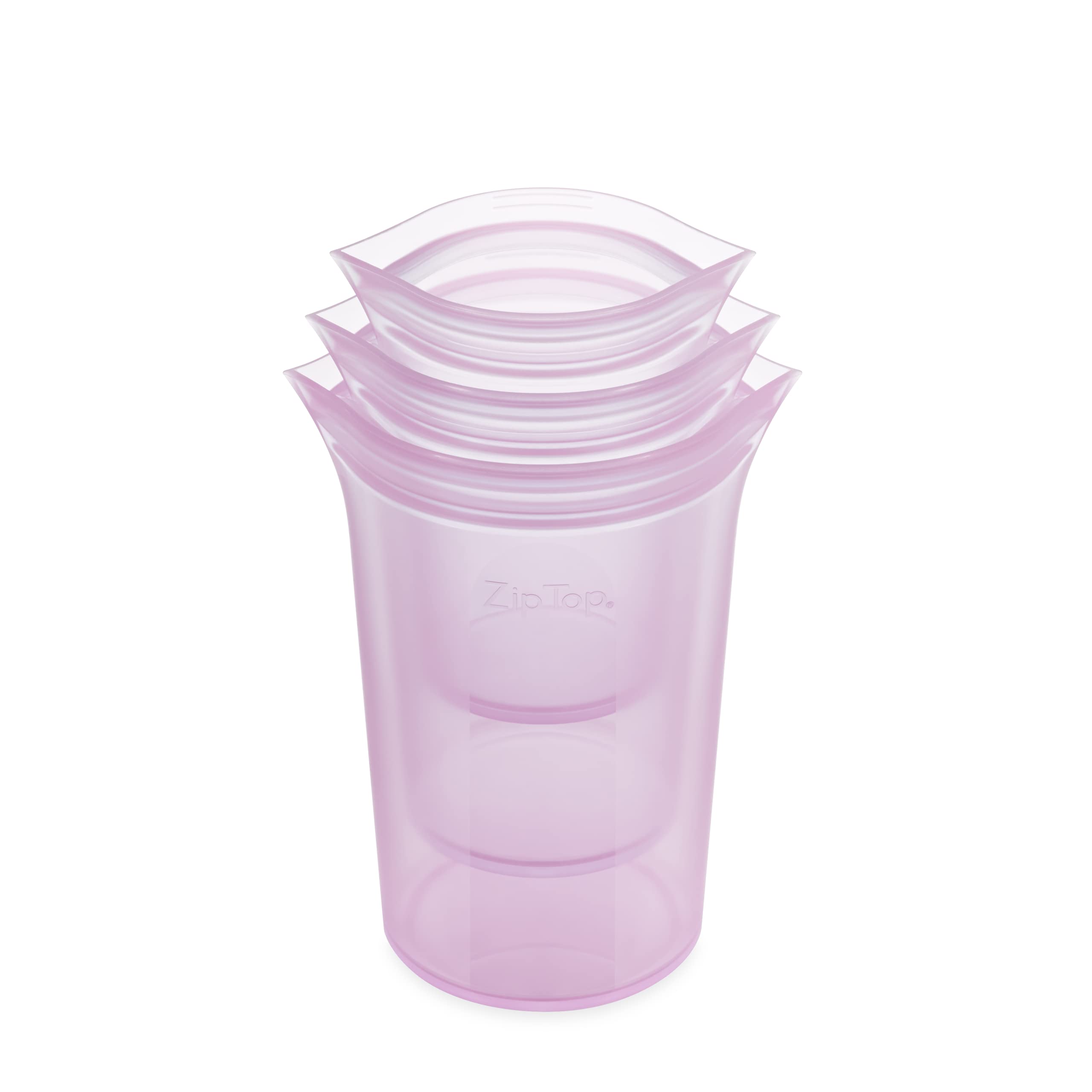 Zip Top Reusable Food Storage Containers Full Set of 8 Lavender – Platinum Silicone Cups, Dishes & Bags – Microwave, Dishwasher & Freezer Safe – Made in USA, BPA-Free