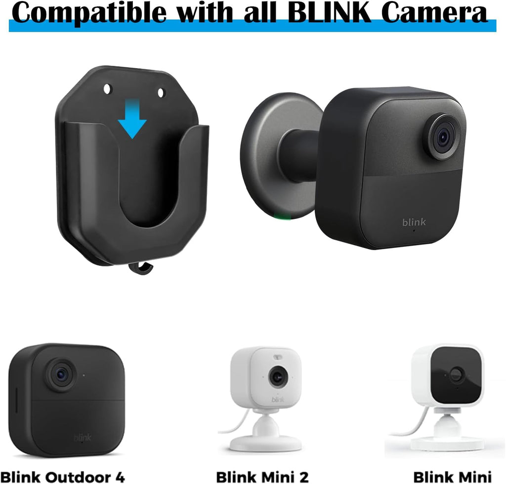 Blink Outdoor 4 Camera Wall Mount Kit No Drill,Blink Subscription Plan Basic Window Mount Accessories,Bracket for Blink Mini/Mini 2 /Blink Outdoor 4 /Blink Indoor Cameras, HBV Adhesive Mount