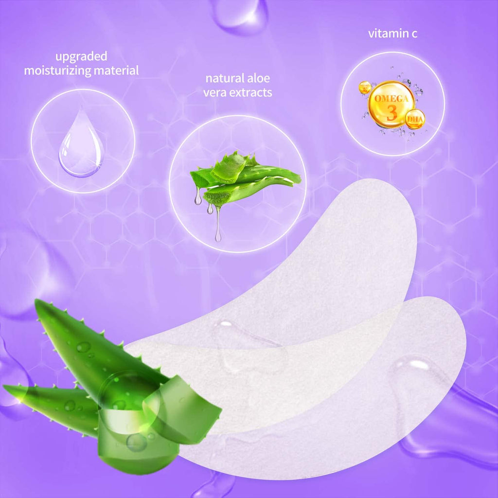 VEYES INC 50 Pairs Pink Hydrogel Eye Patch Eyelash Extension Natural Lint Free Under Eye Gel Pads Lash Extension Supplies & Beauty Tools
