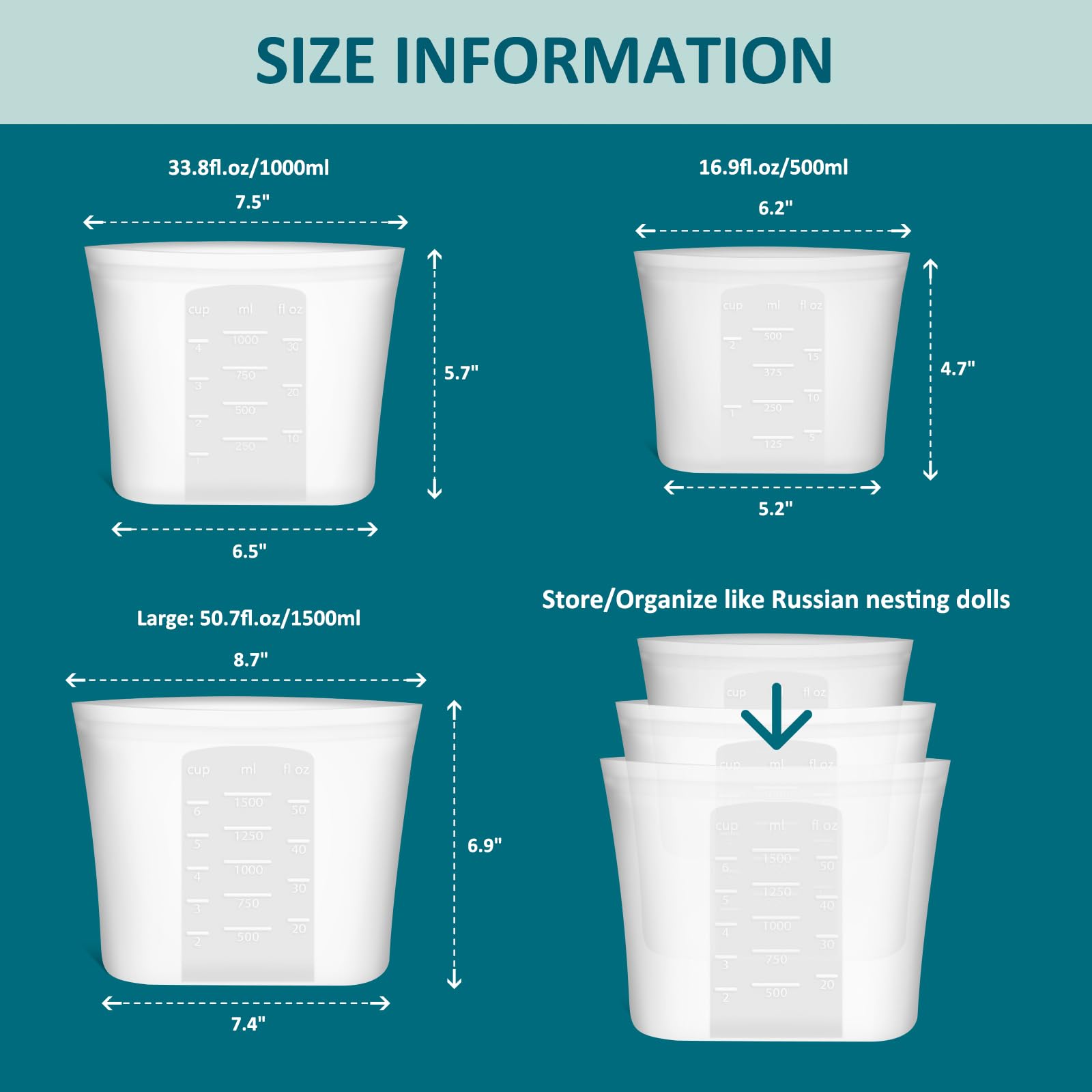 Extra Large Reusable Silicone Food Storage Bags 4 Pack, 0.8 Gallon/3000ml, 100% Silicone Stand-Up Wide-Open Zip-Lock Reusable Bags for Large Items, Microwave Freezer Oven Dishwasher Safe, Translucent