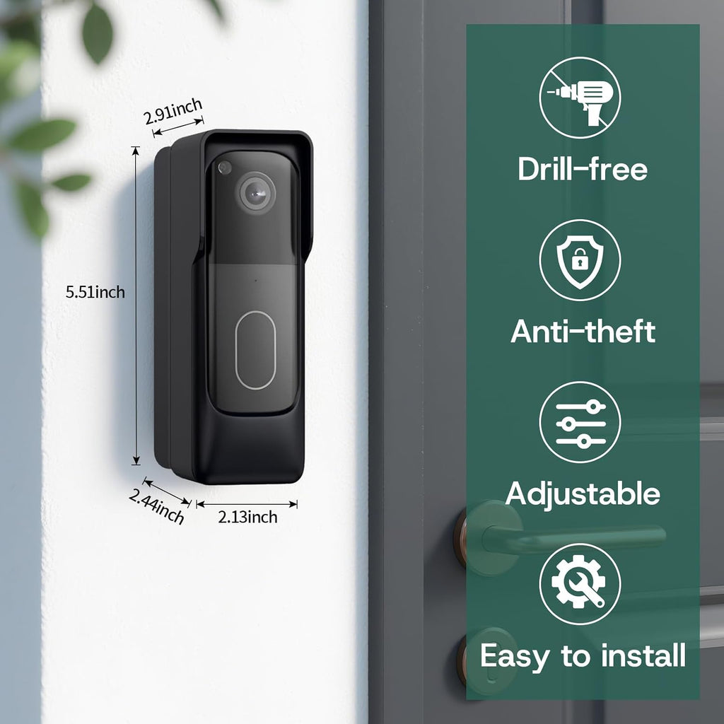 Blink Doorbell Camera Mount for 2nd Gen 2025 (newest model) 0-45° Adjustable Angle Anti-Theft Mount, No-Drill Easy Installation, Holder Compatible with Blink Video Doorbell Gen 2