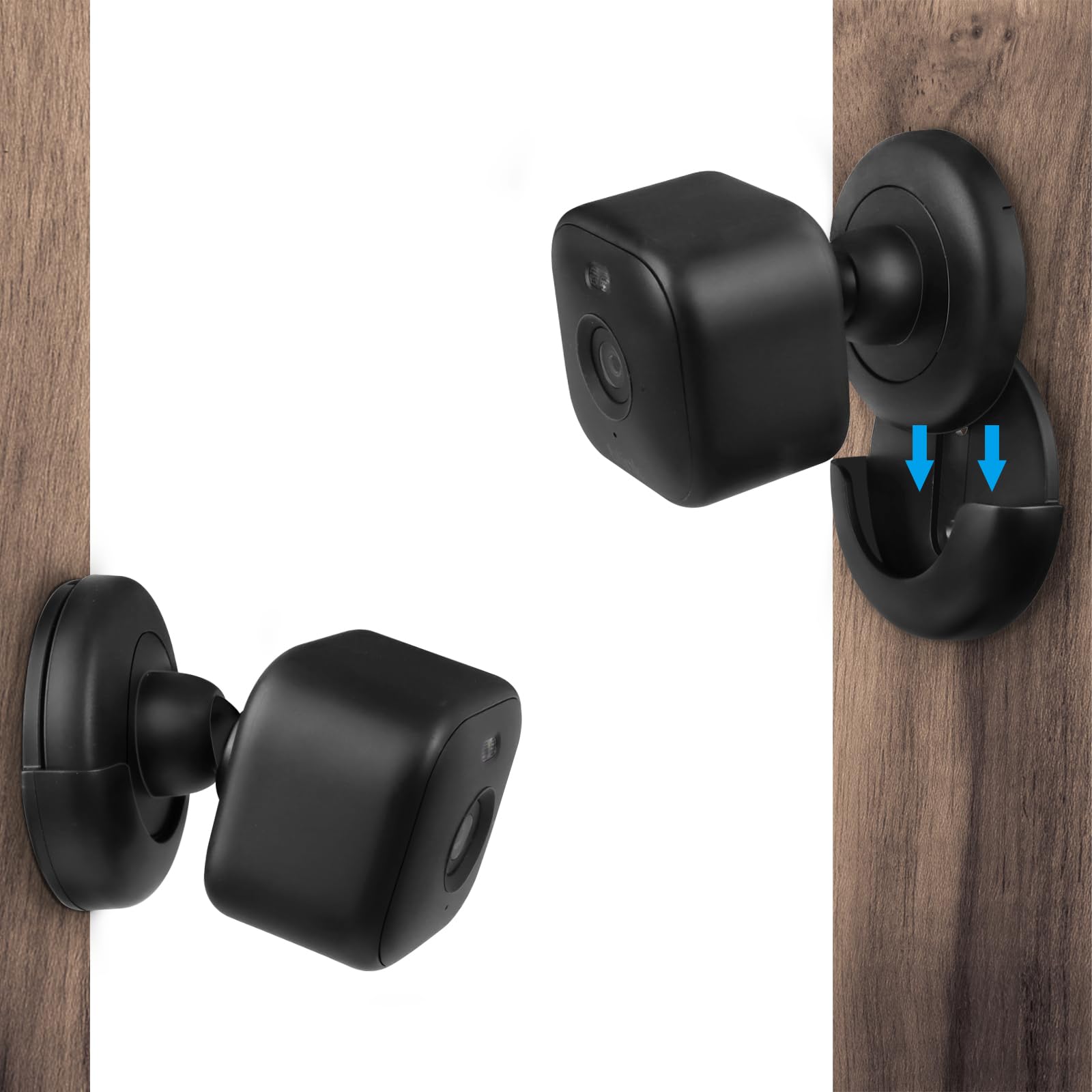 Power Adhesive Wall Mount for Blink mini 2 Camera,Wall Mount for Blink Mini 2 Camera,No Drill No Screws Mount（3pack-Black）