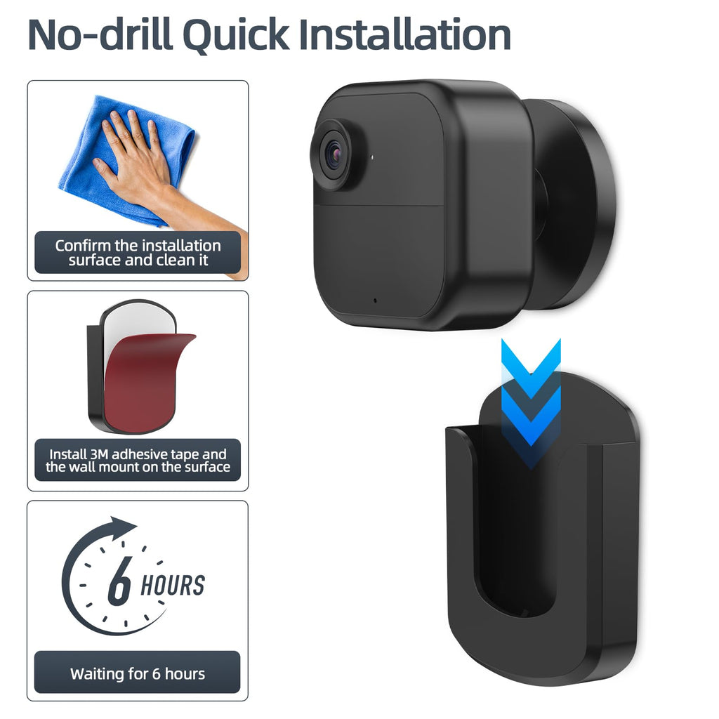 3 Pack Blink Camera No Drilling No Screws Wall Mount Bracket, Adhesive Blink Outdoor Camera Mount for Blink Outdoor 4 /Blink Mini/Mini 2 /Blink Indoor Cameras, Easy to Install (White)