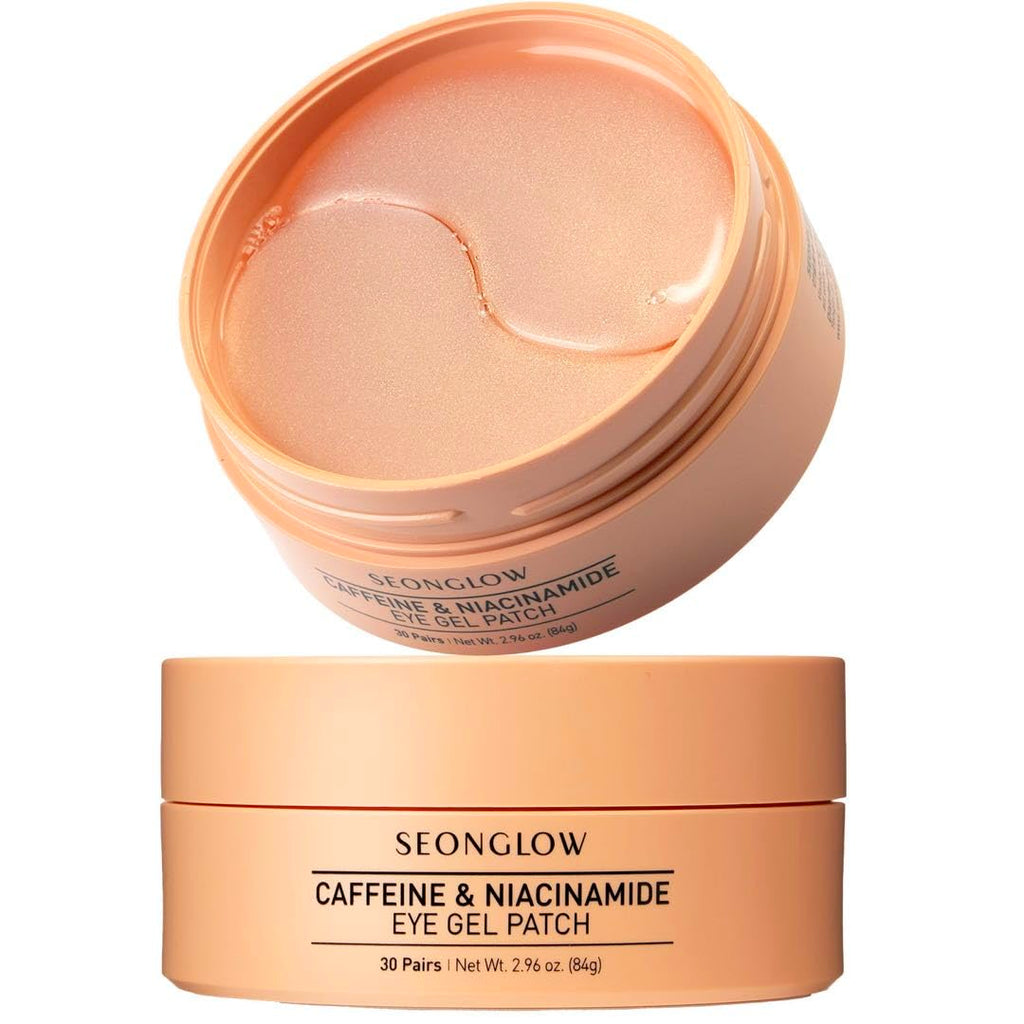 Caffeine Under Eye Patches: 30 Pairs Korean Hydrogel Eye Masks for Dark Circles Puffiness Relief with Niacinamide Hyaluronic Acid - Undereye Brightening Hydrating Anti-Wrinkle Treatment
