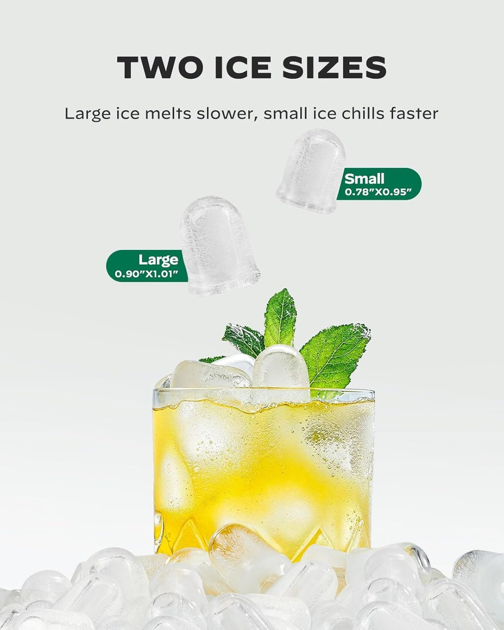 Silonn Countertop Ice Maker with 2.5L Expandable Ice Basket, 26.5lbs/24H, 9 Cubes in 6 Mins, 2 Ice Sizes, Self-Cleaning & LED Touch Control for Home Kitchen Office