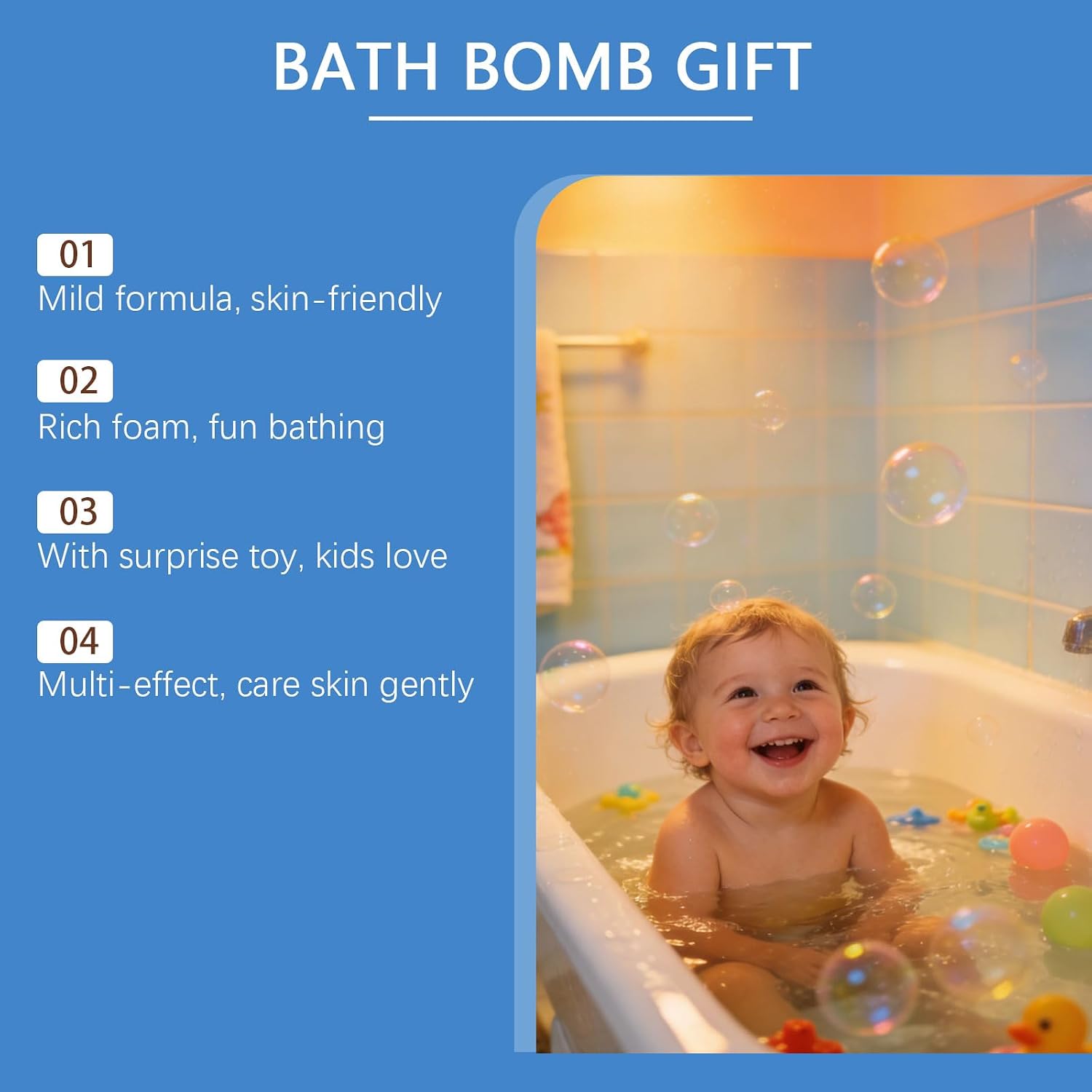 6Pack Natural Bath Bombs with Mega Bubbles & Surprise Inside, Ocean Toy Bath Salt Ball Sleeve Box Bath Bombs, Animal BulkEaster Basket Stuffers, Skin-Friendly Bathing Kit (6PCS)