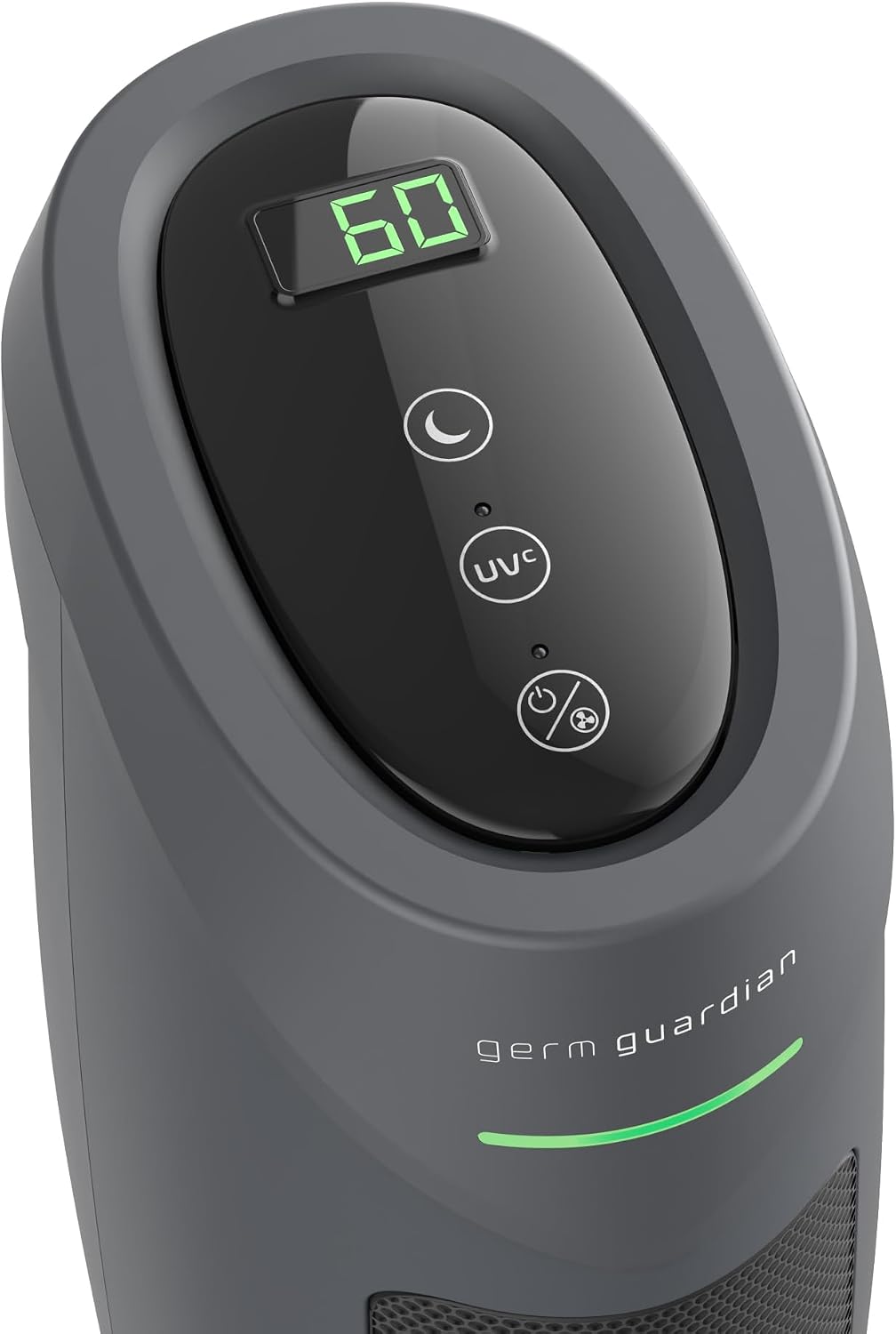 GermGuardian HEPA Indoor Large Room Air Purifier for Home - Pet Dander, Dust, Pollen, Smoke, and Odors in Bedroom, Office, and Kitchen - Air Quality Monitor and UV-C Light Combo - Gray