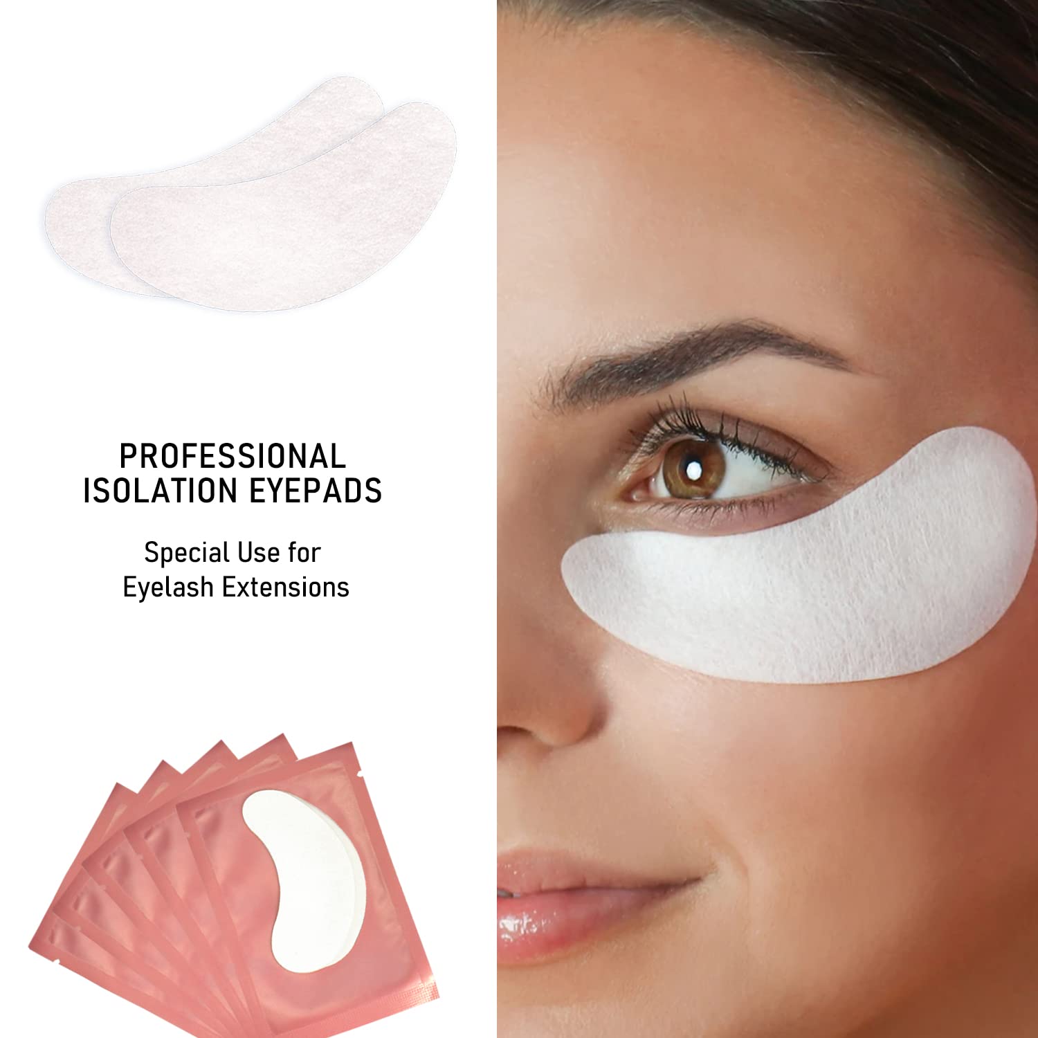 VEYES INC 50 Pairs Pink Hydrogel Eye Patch Eyelash Extension Natural Lint Free Under Eye Gel Pads Lash Extension Supplies & Beauty Tools