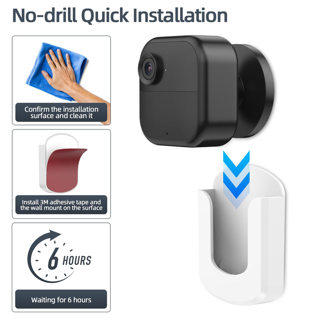 3 Pack Blink Camera No Drilling No Screws Wall Mount Bracket, Adhesive Blink Outdoor Camera Mount for Blink Outdoor 4 /Blink Mini/Mini 2 /Blink Indoor Cameras, Easy to Install (White)