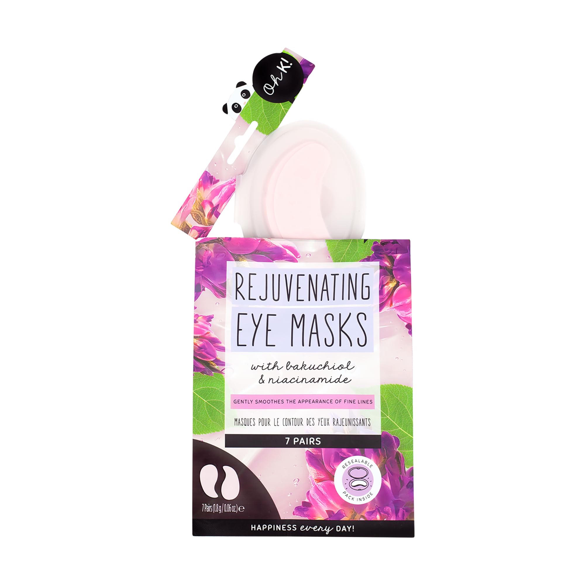 Oh K! Eye Mask - Rejuvenating - Hydrating Under Eye Patches - Depuffing Undereye Patches with Niacinamide - Hydrogel Mask for Dark Circles - 7 Pairs