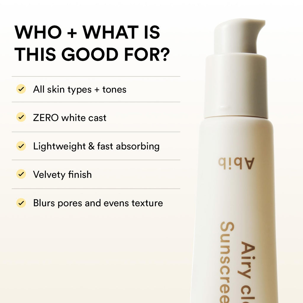 Abib Airy Sunstick Protection Bar SPF50+ Broad Spectrum, Semi-Matte Sunscreen Stick for Oily & Combination Skin, No White Cast, Water-Resistant, Korean Sunscreen, 0.81 oz / 23 g