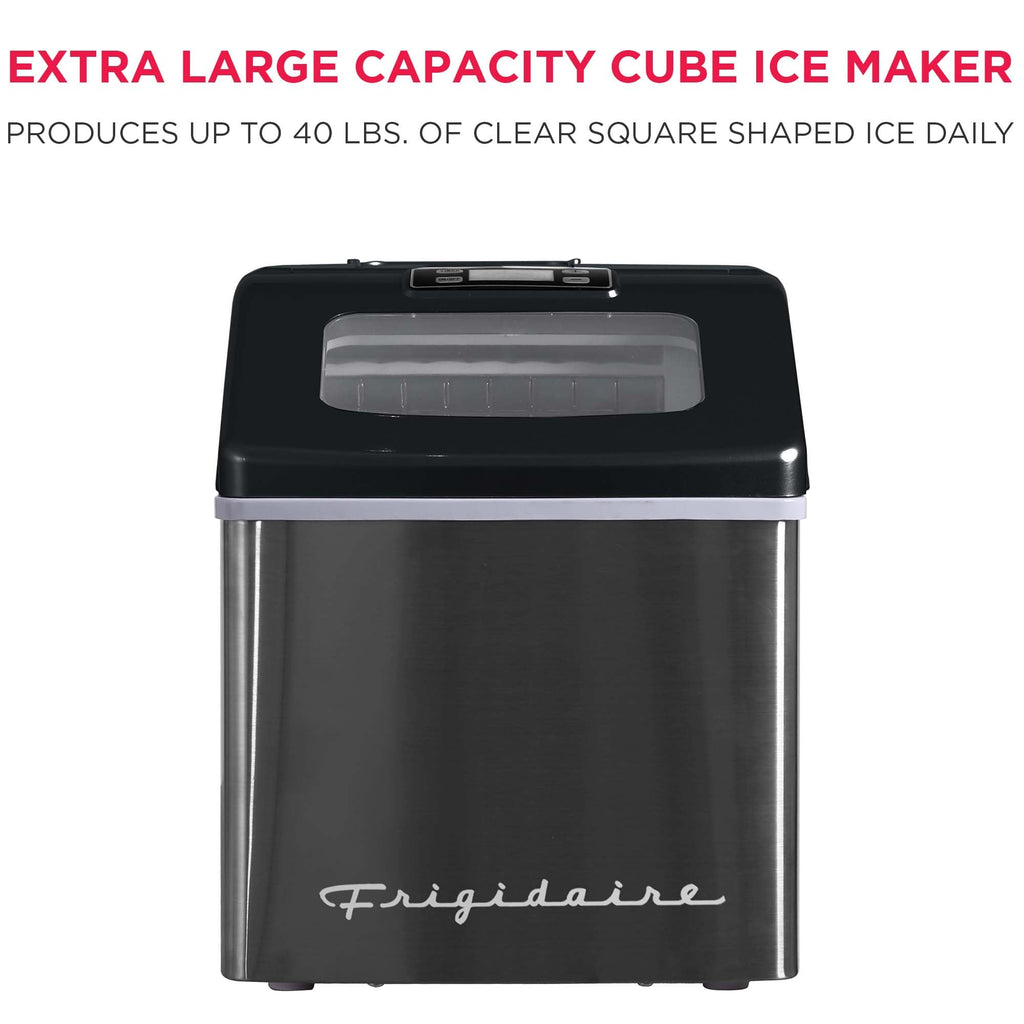 FRIGIDAIRE EFIC452-SS 40 Lbs Extra Large Clear Maker, Stainless Steel, Makes Square Ice