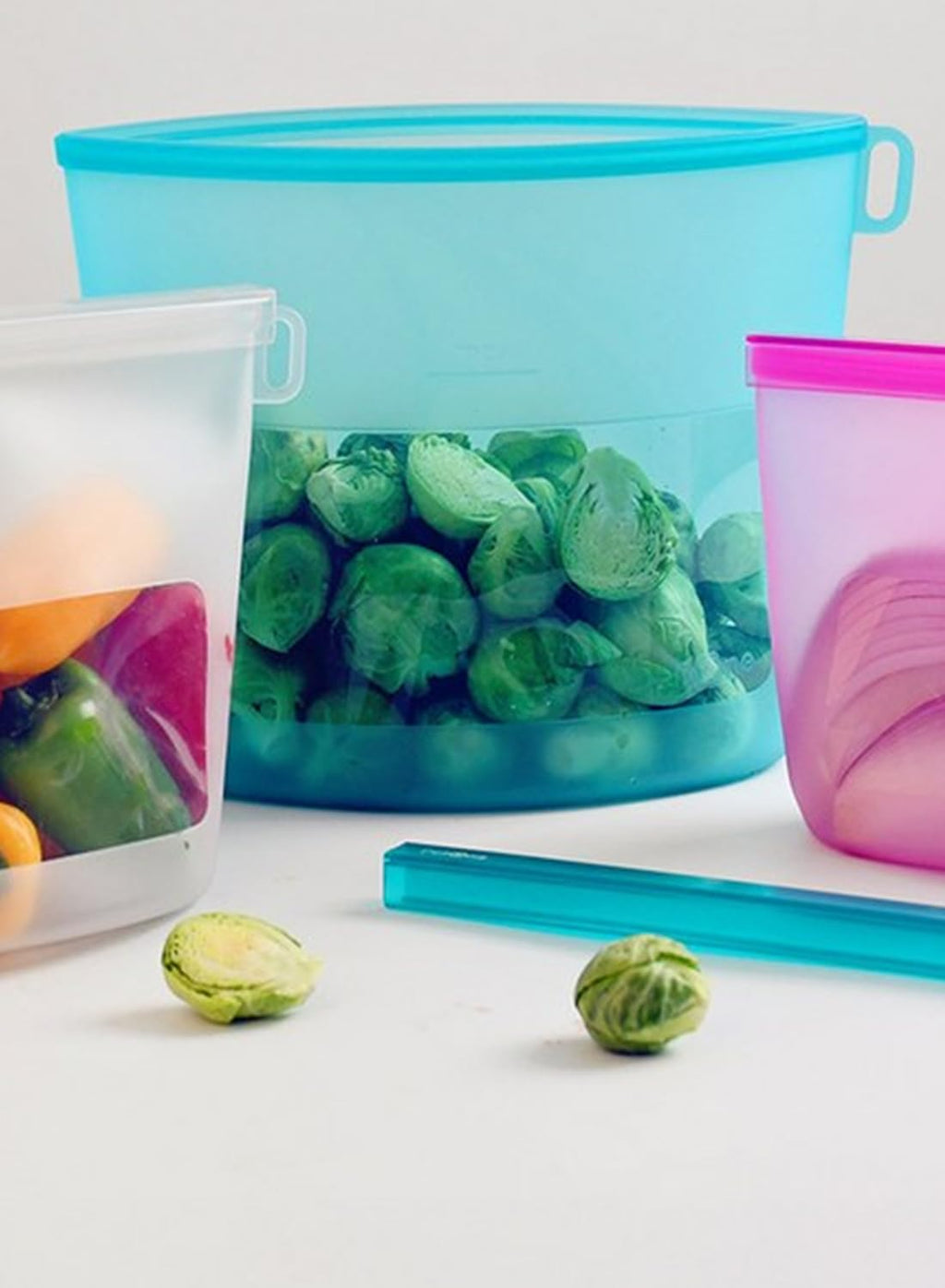 Reusable Silicone Food Storage Bags 4Pack with 2 Sandwich, 1 Lunch, and 1 Half-Gallon Bags, Multiuse Pouches Stand Up Zip Container for Soup and Leftovers, Microwave, Dishwasher, Oven and Freezer Safe