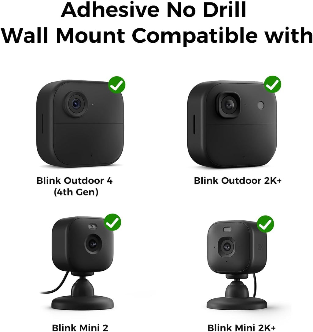 Blink Camera No Drill No Screws Wall Mount Bracket Compatible with Blink Outdoor 4 and Outdoor 2K+/ Blink Mini 2K+ and Mini 2 Camera Adhesive Mount for Blink Series（3 Pack ）