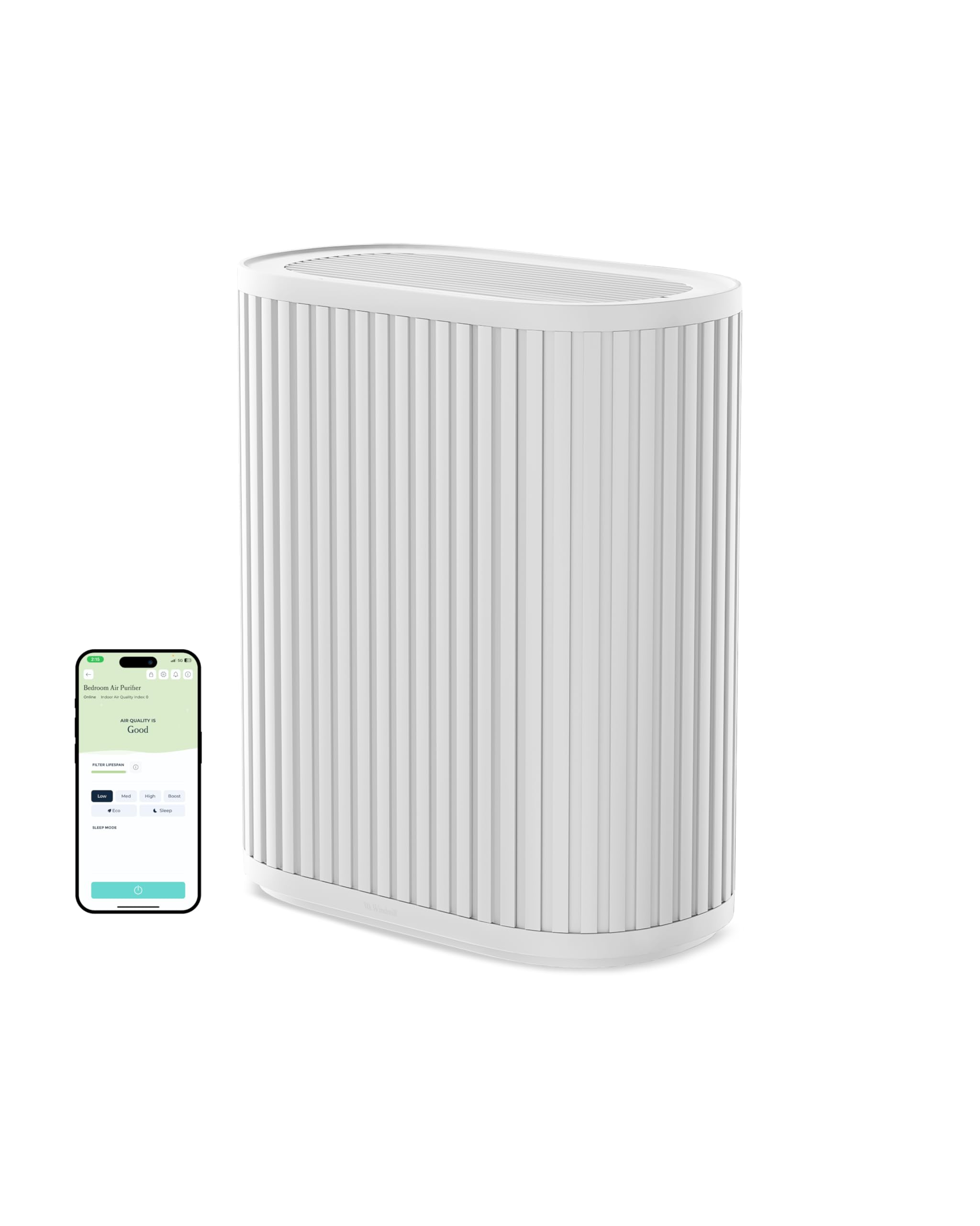 Windmill Air Purifier for Home - 3-In-1 Filtration for Dust, Smoke, & More - True HEPA Filter, Activated Carbon, & Pre-Filter - Ultra-Quiet - App Compatible - Covers Up To 975 sq ft - Navy