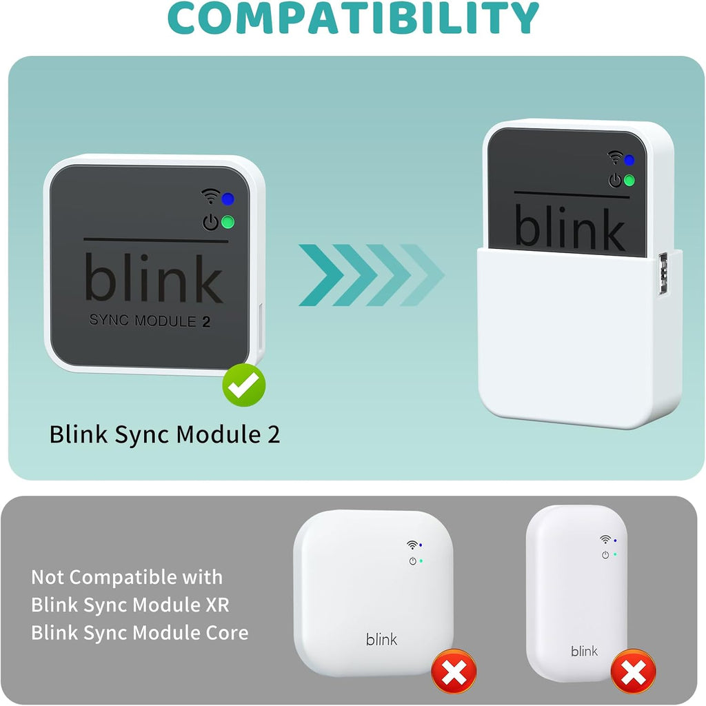 2-in-1 Outlet Wall Mount for Blink Sync Module 2, Space Saving Holder with Built-in Plug – Sync Module 2 Charging Station for Blink Outdoor/Indoor Camera, Easy Install & No Cable Needed | Integrated Design, Plug and Play