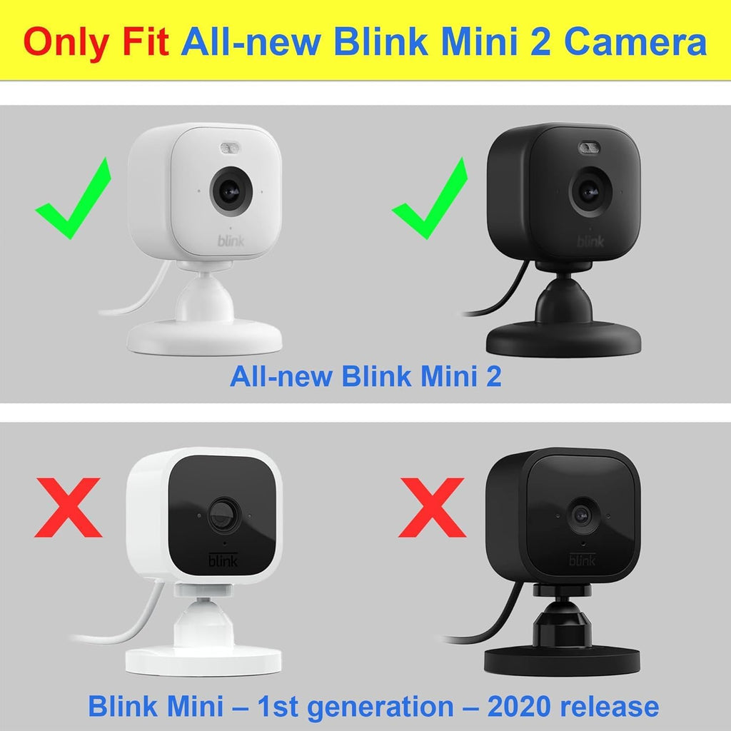 Camera Case for Blink Mini 2 Camera (2024) Black Silicone Cover Waterproof Protective Cover,White