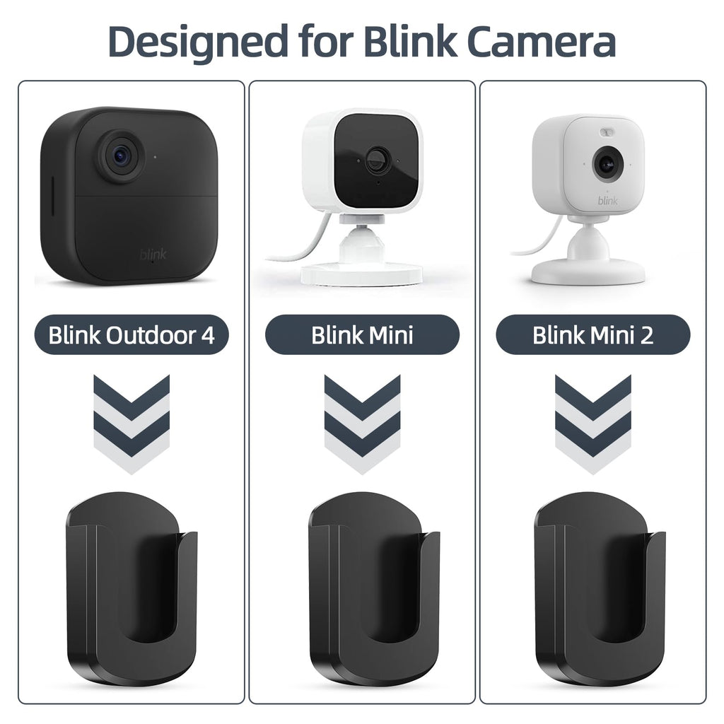 3 Pack Blink Camera No Drilling No Screws Wall Mount Bracket, Adhesive Blink Outdoor Camera Mount for Blink Outdoor 4 /Blink Mini/Mini 2 /Blink Indoor Cameras, Easy to Install (White)