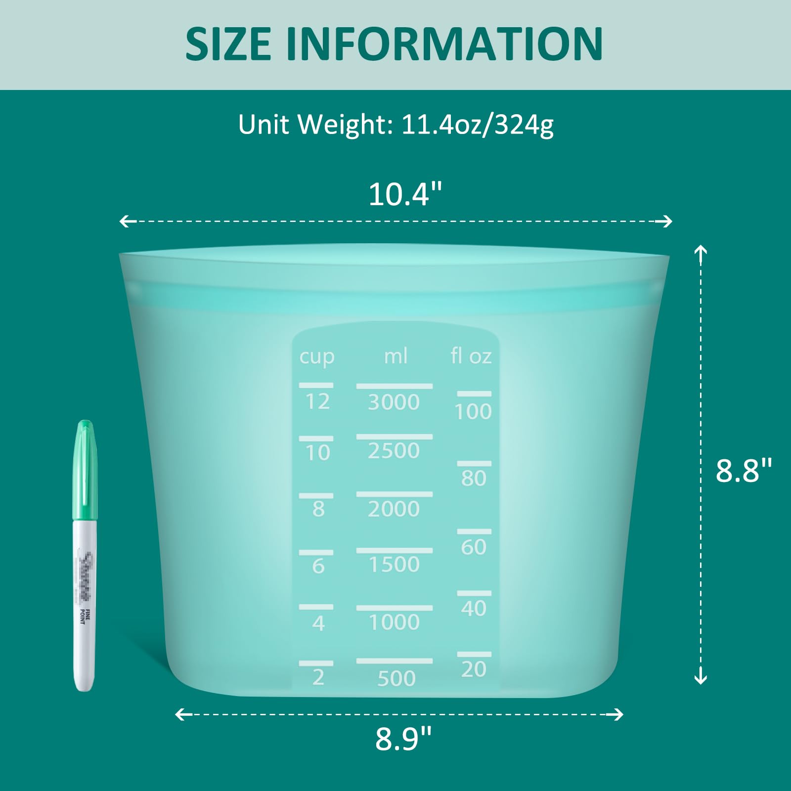 Extra Large Reusable Silicone Food Storage Bags 4 Pack, 0.8 Gallon/3000ml, 100% Silicone Stand-Up Wide-Open Zip-Lock Reusable Bags for Large Items, Microwave Freezer Oven Dishwasher Safe, Translucent