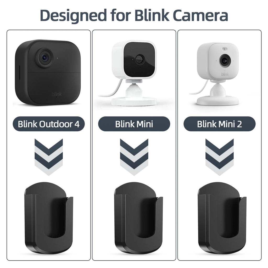 3 Pack Blink Camera No Drilling No Screws Wall Mount Bracket, Adhesive Blink Outdoor Camera Mount for Blink Outdoor 4 /Blink Mini/Mini 2 /Blink Indoor Cameras, Easy to Install (White)