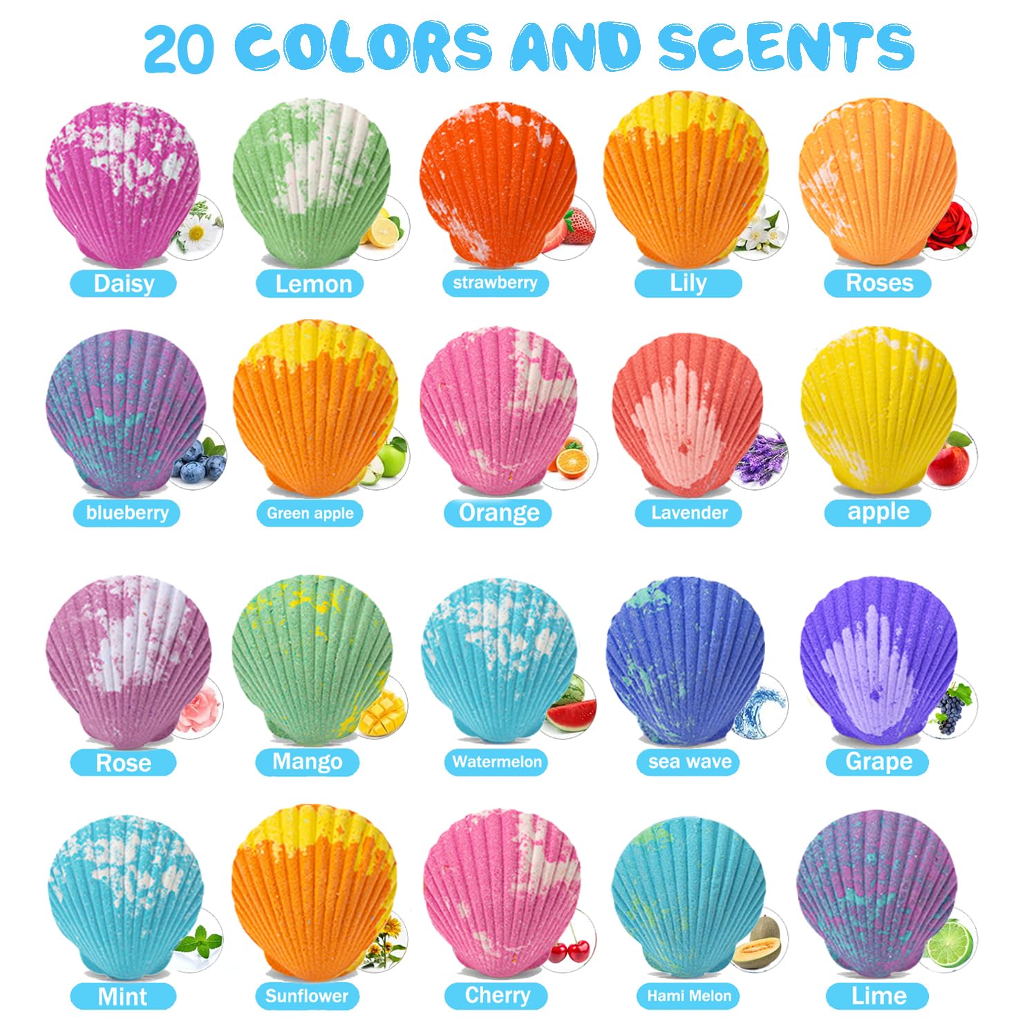 Bath Bombs for Kids with Surprise Fishing Games Inside for Girls Boys - 20 Kids Bath Bombs Gift Set, Handmade Bubble Bath Fizzes Bomb for Chrildren Birthday Christmas and Party Favor Gift for Boys