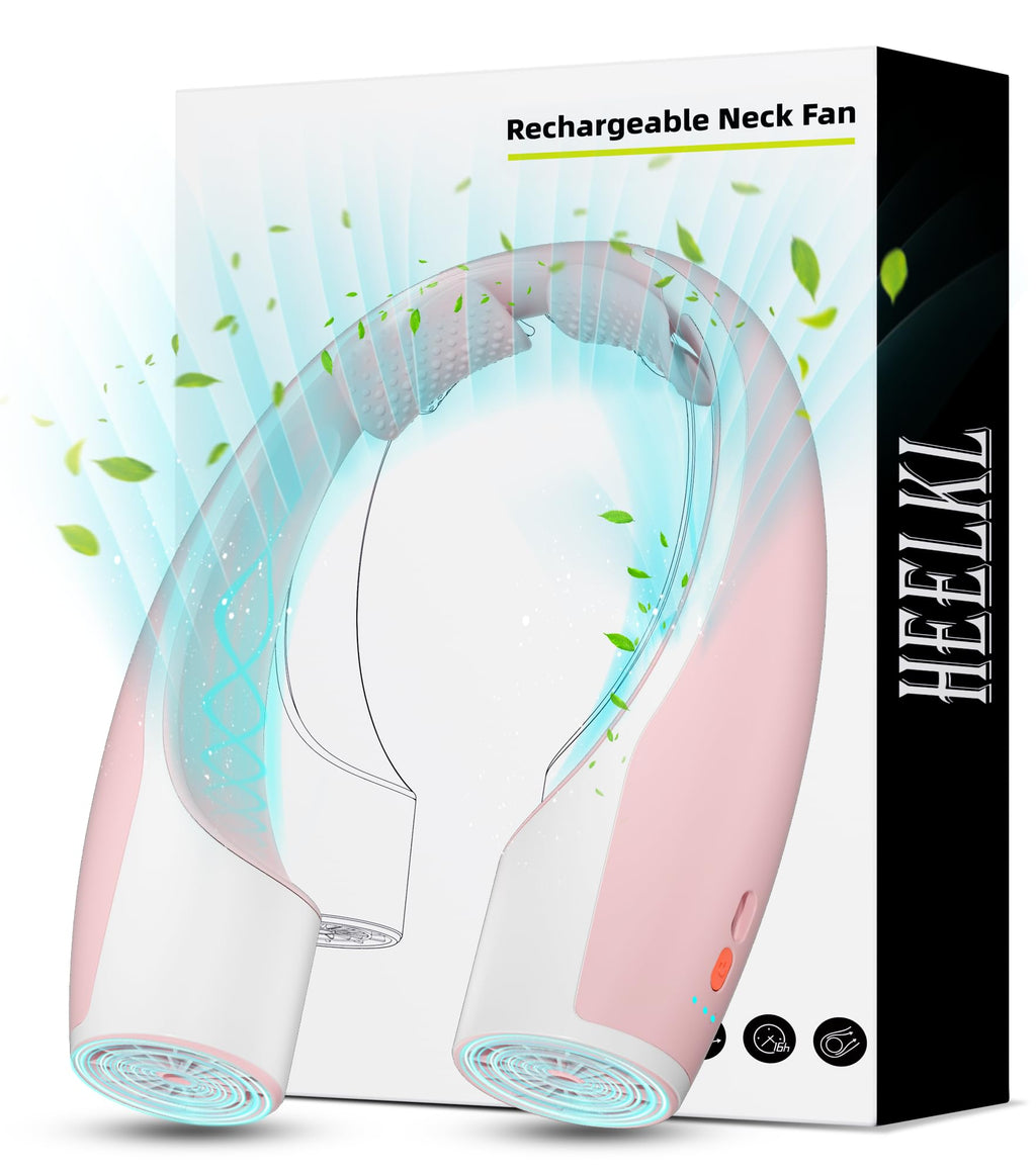 Heelkl AI Neck Fan, 4 Speeds Adjustable Portable Personal Fan Rechargeable, 4000 mAh Battery Faster Cooling Wearable Fan, Ultra Quiet for Home, Office, Travel, Outdoor
