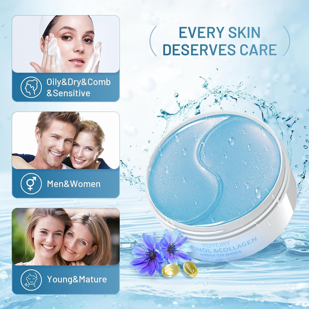 Under Eye Patches Masks - Reduce Puffy Eyes, Dark Circles,Undereye Bags, Wrinkles,Infused Peptide Collagen and Hyaluronic Acid,Vegan Cruelty-Free Self Care 30 Pairs