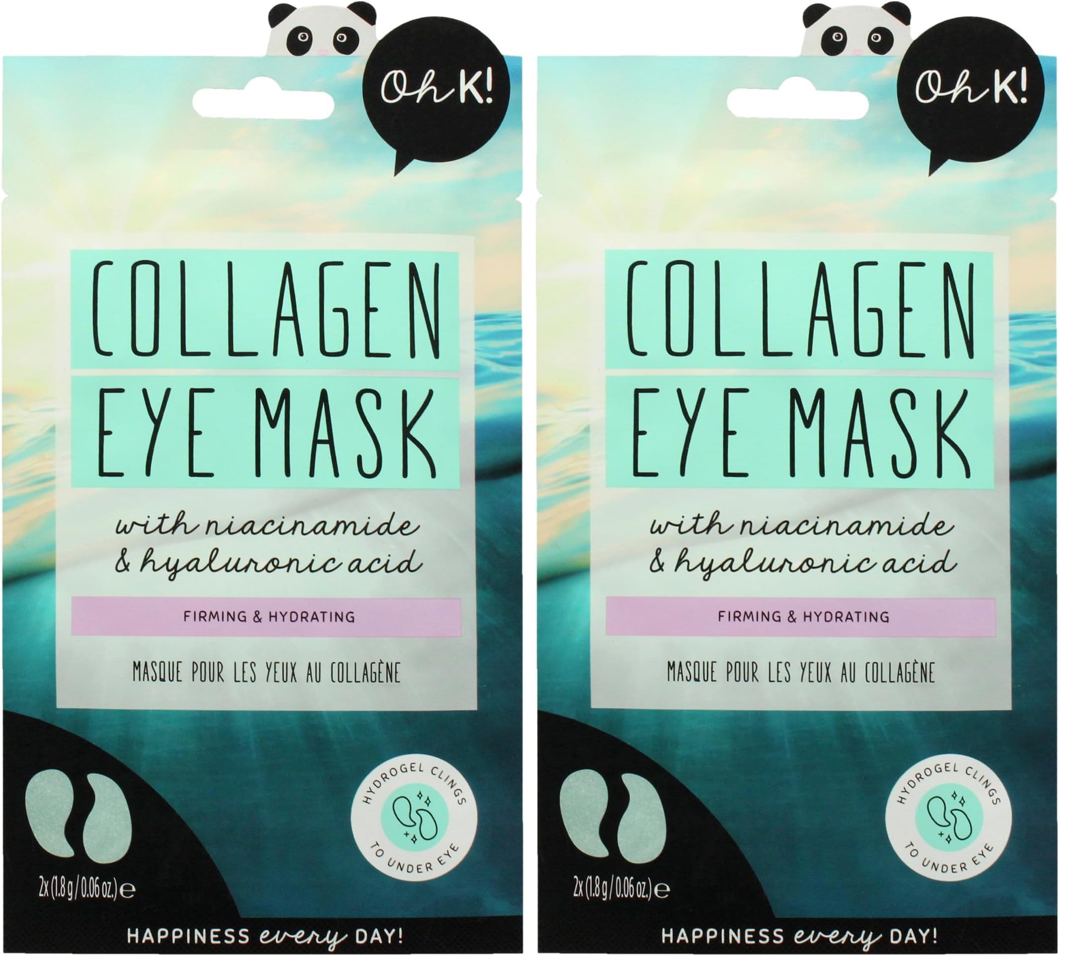 Oh K! Eye Mask - Rejuvenating - Hydrating Under Eye Patches - Depuffing Undereye Patches with Niacinamide - Hydrogel Mask for Dark Circles - 7 Pairs