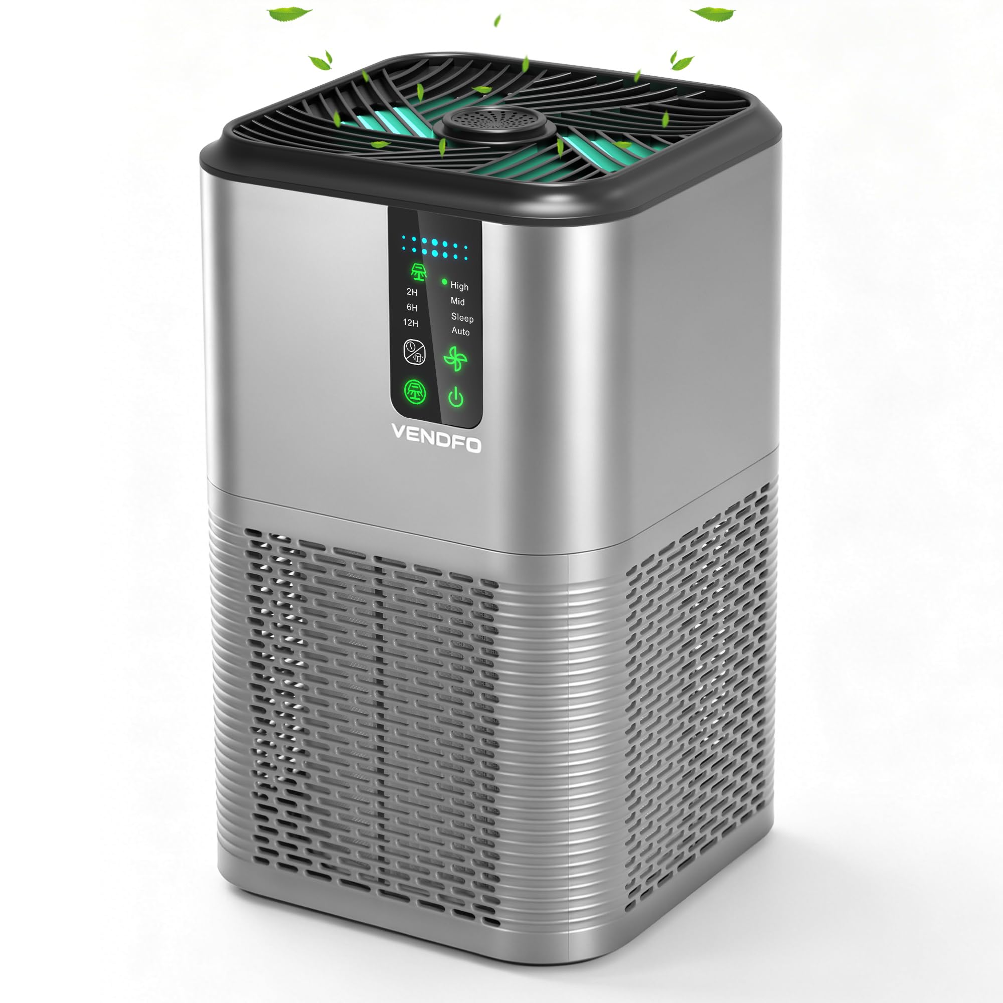 Air Purifiers for Home Large Room Up to 1750ft², Vendfo H13 HEPA Air Purifier for Bedroom with Auto Air Quality Monitor, Air Cleaner with Fragrance for Smoke Dust Pollen Pets Hair Odor, White Black