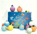 Bath Bombs with Surprise Inside, 12 Pack Fizzy Bubble Bath Gift Set, Ocean Theme Bath Fizzies, Natural Sea Salt Color Changing Spa Bath Balls (Sea Animal 12PC)