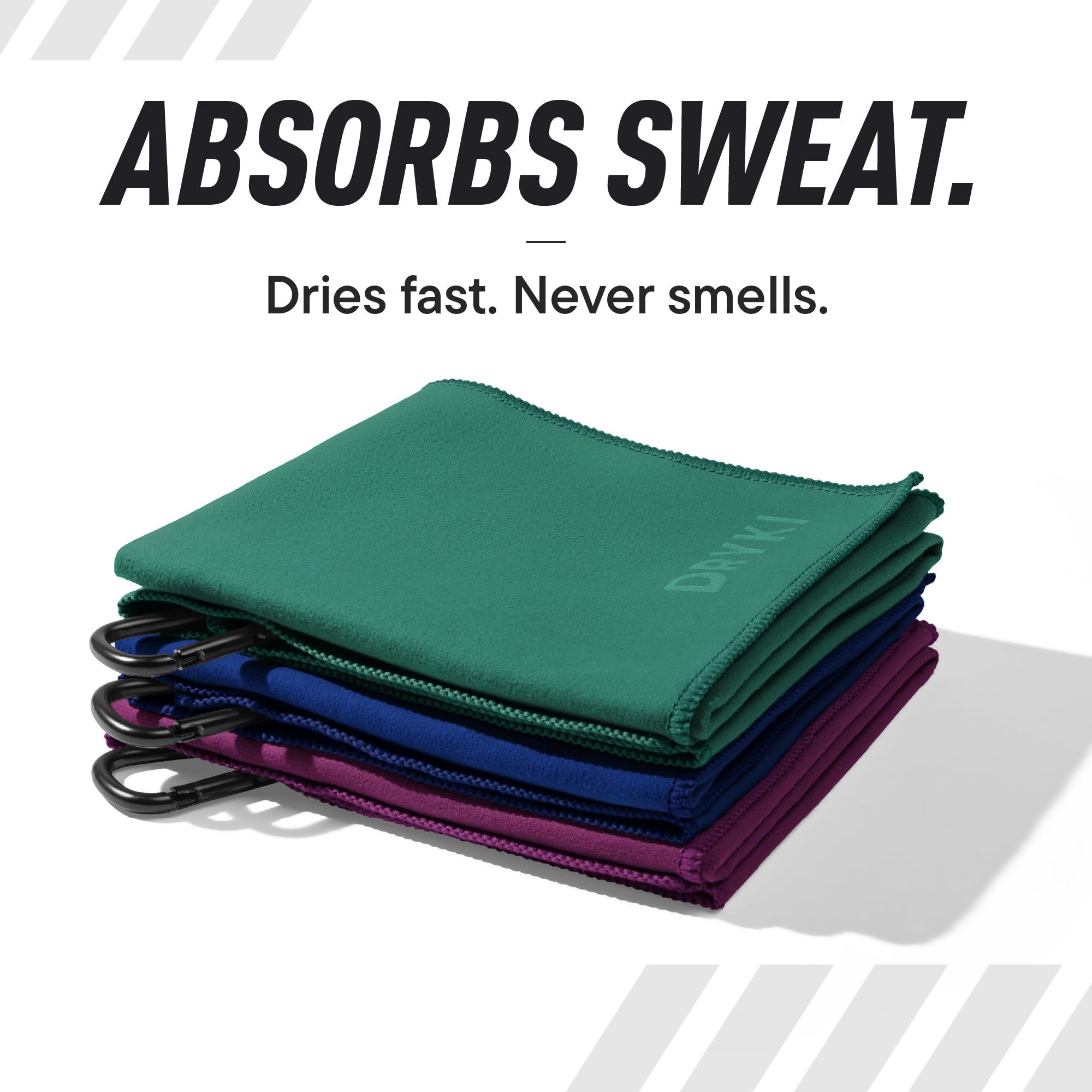 DRYKI Pocket-Sized Sweat Towels - The Original Sweat Absorbing Handkerchiefs - Quick-Dry Microfiber Sweat Rags for Face, Hands, & Body - Men & Women - Gym and Work (Moss Camo: 5 Pack)