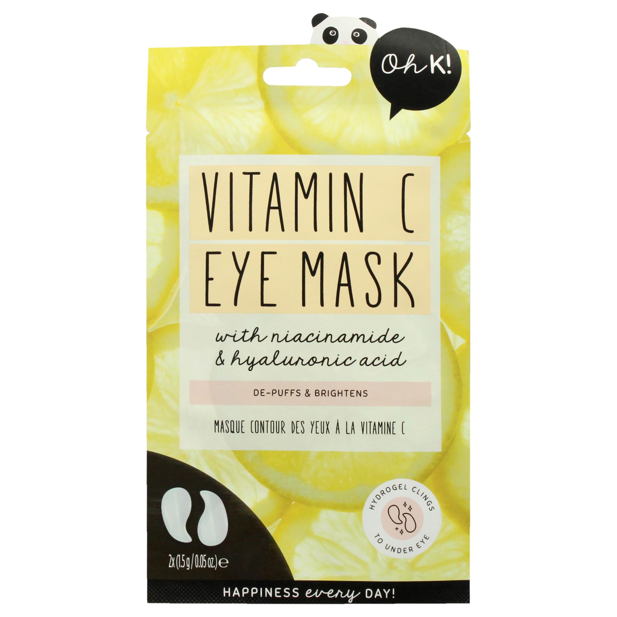 Oh K! Eye Mask - Rejuvenating - Hydrating Under Eye Patches - Depuffing Undereye Patches with Niacinamide - Hydrogel Mask for Dark Circles - 7 Pairs
