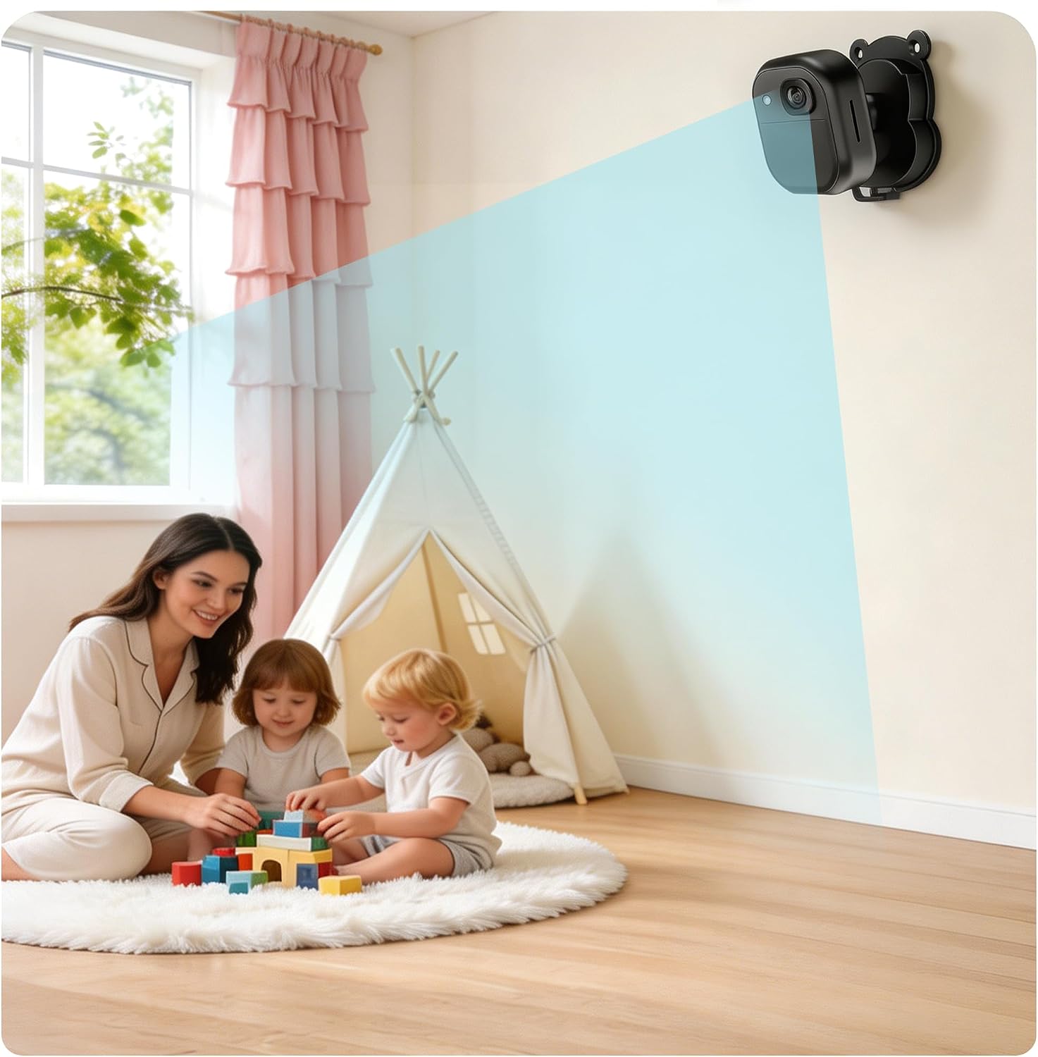 3 Pack Blink Camera No Drill No Screws Wall Mount Bracket, Strong Adhesive Wall Mount for Blink Outdoor 4, Outdoor 2K+, Mini, Mini 2K+, Ring Indoor Cam-Black