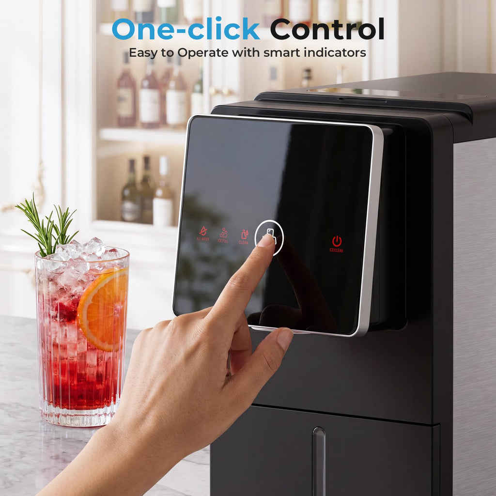 Antarctic Star Nugget Ice Maker Countertop, 33 lbs/24H, Automatic Ice Dispenser, Self-Cleaning Pebble Sonic Ice Machine, 1.8L Water Tank, One-Click & Motion Sensor Light, for Home/Office/Kitchen